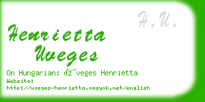 henrietta uveges business card